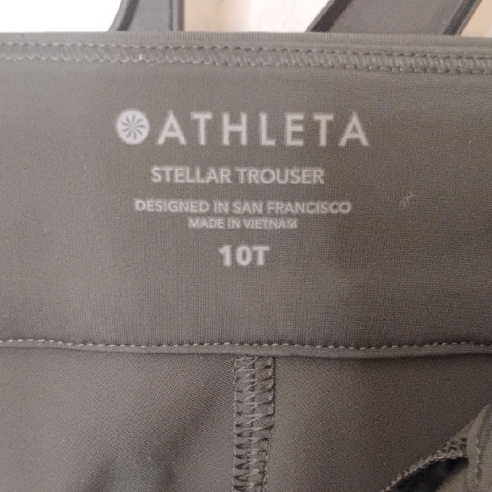 Athleta Women's Stellar Trouser Olive Gray Pants Size 10 - Picture 2 of 9